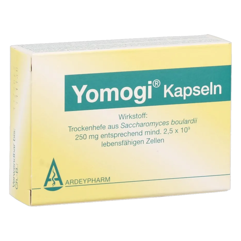 Yomogi-Kapseln-2025.png Verpackung von Yomogi Kapseln mit Informationen über den Wirkstoff und Hersteller.
