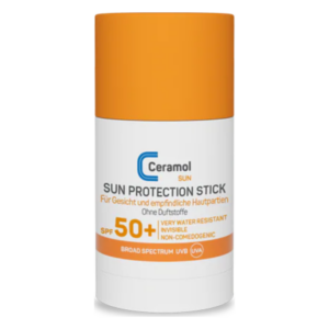 Schutzstick für Sonnenschutz mit hohem SPF, geeignet für Gesicht und empfindliche Haut, ohne Duftstoffe.